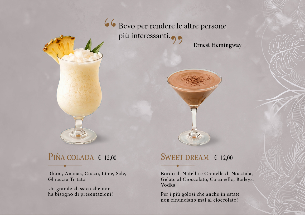 Listino cocktail REV47